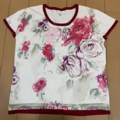 【新品】アビステ　Liebe 花柄 半袖ニットカットソー 42