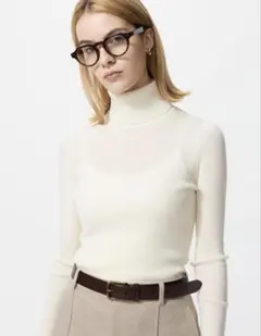 UNIQLO メリノタートルネック セーター 白 Lサイズ
