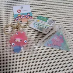 ミャクミャク　なりきり　立体キーホルダー　マイメロディ　クリア　ケース付き