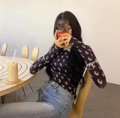 ムーンプリント　マリーンセル　黒ピンク