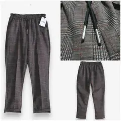 *GRL*グレンチェック柄 ドローストリング テーパードパンツ タグ付未使用