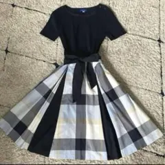 【美品✨】ブルーレーベルクレストブリッジ　切替　ドッキング　ワンピース　チェック