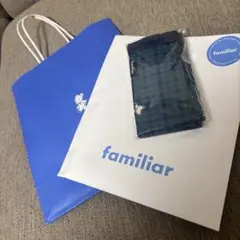 【ショップ袋付】familiar チェック柄エコバッグ Sサイズ 新品