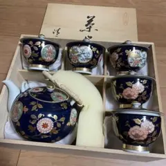 有田焼　清右衛門　古伊万里金彩　蓋付き茶器セット　湯呑み　5客　急須