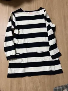 BEAMS BOY 白黒ボーダー 長袖トップス