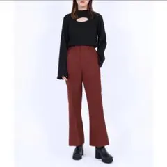 新品　PUNYUS プニュズ　センタープレスフレアパンツ