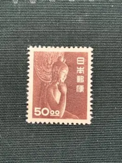 (2533)戦後第161番１次動植物国宝切手弥勒菩薩像(銭単位)小型シート未使用 Yahoo!オークション - 新動植物国宝図案切手 弥勒菩薩像 2種 50