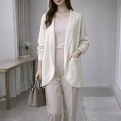 【お出かけ】gelato pique ホワイト カーディガン F フルオープン