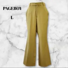 PAGEBOY ページボーイ カーキ フレアパンツ 美脚 センタープレス