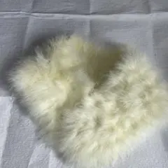 クリーム色 ファーショール