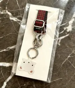 familiar スマホショルダーストラップ 赤黒チェック