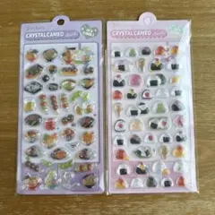 たこ焼き 日本食 おにぎり ボンボンドロップシール 3D 2枚セット