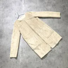 組曲 ロングコート ノーカラー リバーシブル ボア ムートン オンワード樫山