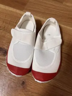 上履き 18.5 ホワイト/レッド　パワーシューズ