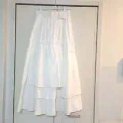 ティアードスカート 白