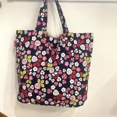 【美品】Paulin Machado IKEAコットン　リバーシブル花柄A4