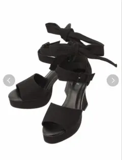 【美品】EATME BLACKリボンサンダル　厚底ハイヒールのサムネイル