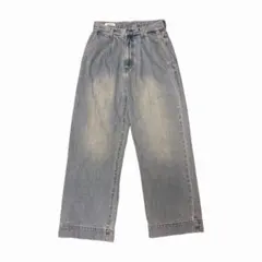 LURAKU tuck wide denim pants インディゴブルー - メルカリ