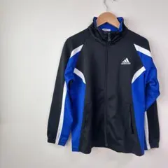 美品 アディダス adidas ジャージ キッズ 140 黒 スポーツ 長袖