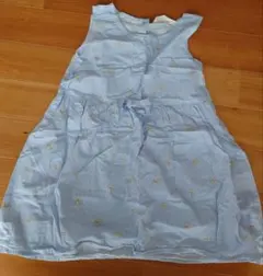 H&M 水色 花柄 ノースリーブ ワンピース　130-140cm