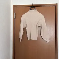 GRLリブ編みハイネックセーター フリーサイズ ベージュ