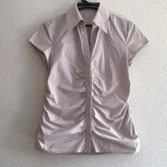 組曲 KUMIKYOKU SIS ブラウス　フロントギャザー　半袖　綿シャツ