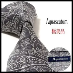 極美品✨アクアスキュータム ネクタイ 光沢 ペイズリー イタリア製