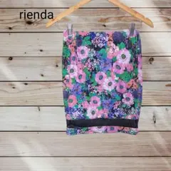 rienda　リエンダ　膝丈　スカート　花柄　メッシュ　ウエストゴム　Sのサムネイル