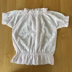 子供服 花柄 ピンク 半袖 シアー ブラウス 120cm