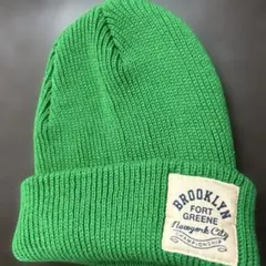 グリーン緑　ニット帽