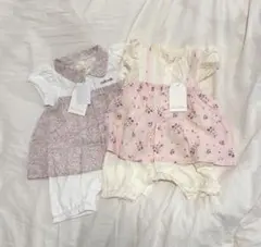 モ*コ様 フリル付きロンパース2点セット