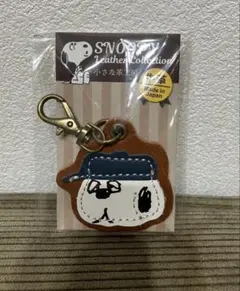 スヌーピー 牛革キーホルダー オラフ キーリング