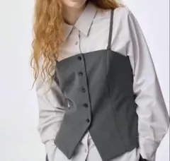 GUフロントボタンビスチェ　M