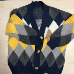 ダイヤモンドパターン カーディガン