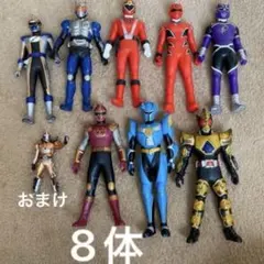 戦隊ヒーロー、仮面ライダー フィギュア ソフビ 8体セット 1体おまけ