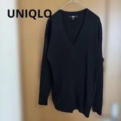 美品！UNIQLO Vネックリブニット　M 匿名配送