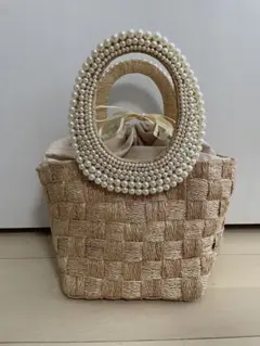 anatelier パールカゴバッグ anatelier花刺繍 パールハンドル かごバッグ - メルカリ