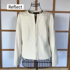 美品　リフレクト 大きいサイズ　レディース　ノーカラー　ジャケット　LL XL