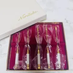 Noritake ノリタケ フルーツピック 5本セット ゴールド×ホワイトのサムネイル