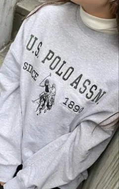U.S. POLO ASSN. グレー スウェット L