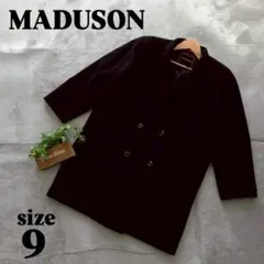 【MADUSON】マディソン(9)ダブルブレストコート 黒 カシミア混