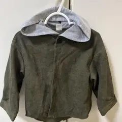 オリーブグリーン コーデュロイ フード付きアウター