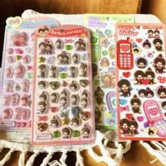 正規品 新品 うるちゅるポップ シール モンチッチ 平成はっぴーフォン 計4点