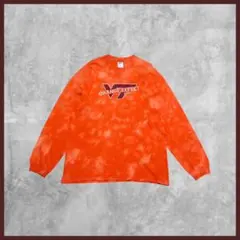 US古着 00s JERZEES カレッジ 両面プリント ブリーチ ロンT XLのサムネイル