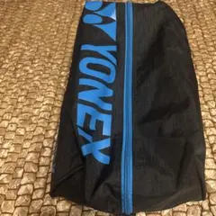 YONEX シューズケース黒 青 ジッパー付き