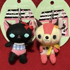 シナダ　プペ　ネコ　マスコット　ストラップ　ぬいぐるみ　レトロ　黒猫　バンビのサムネイル