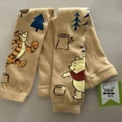 プーさん　レギンス　タイツ　ニット　80 90 95cmサイズ　黄色　ベージュ