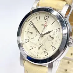 SEIKO クォーツ腕時計 レディース デイデイト アイボリー 167