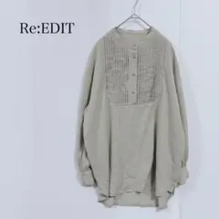 リエディ ノーカラーシャツ 長袖 ピンタック SC バンドカラー　シャツブラウスのサムネイル