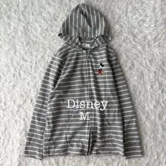 ディズニー ミッキー ジップパーカー グレー ジップパーカー ボーダー M